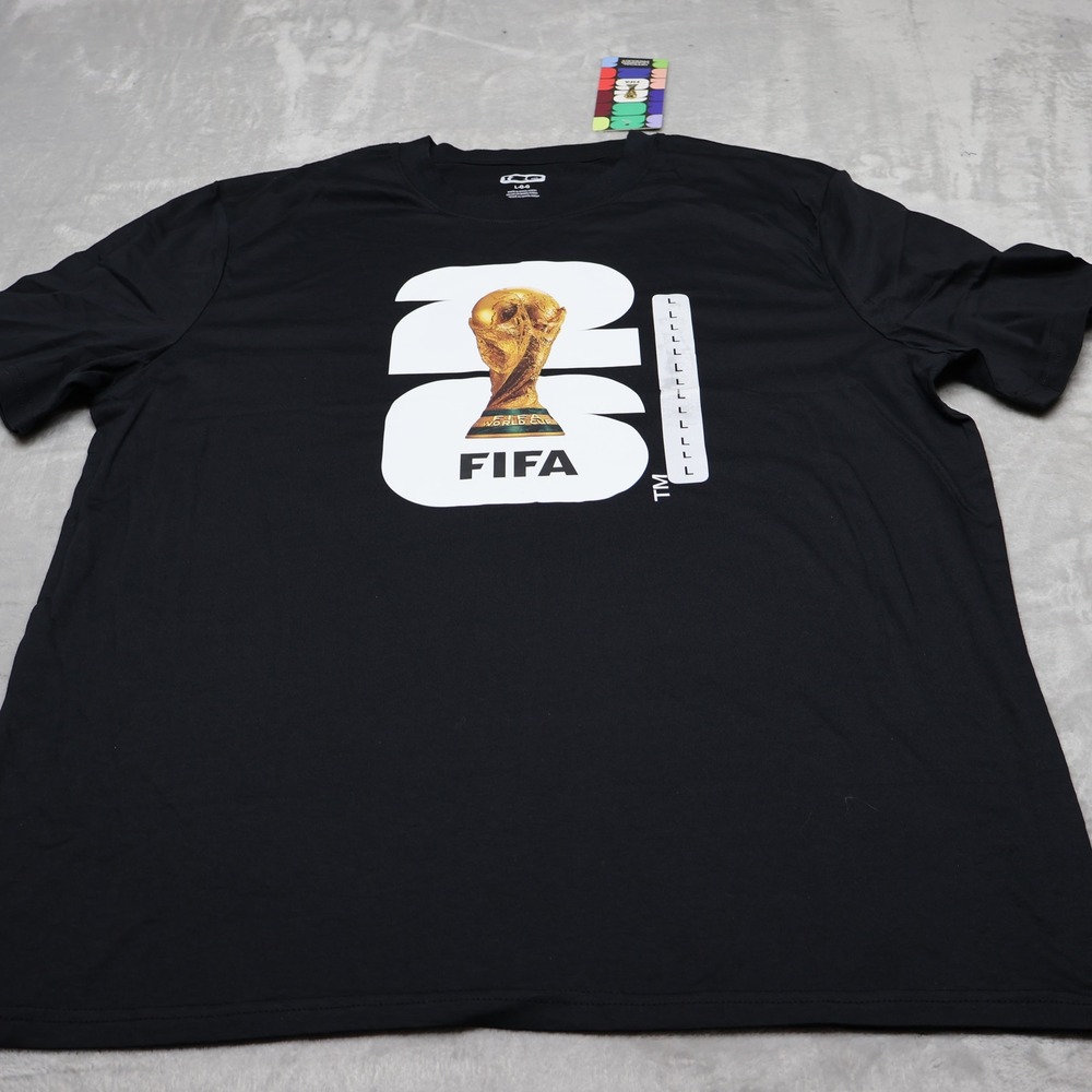 FIFA World Cup 2026 Shirt Mens Large Black Football Crewneck Fan Gear $20 NEW